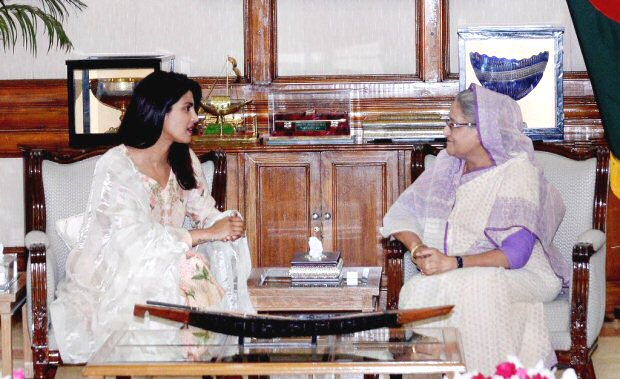 After spending time with Rohingya refugees, Priyanka Chopra meets Bangladesh PM Sheikh Hasina